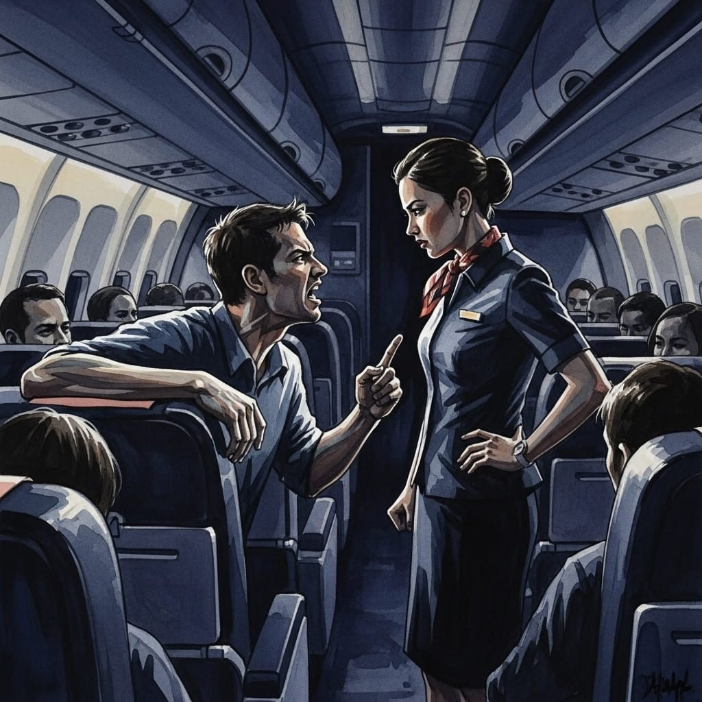 discucion en el avion
