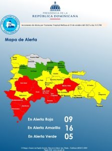 COE Baja Nivel de Alerta en el Gran Santo Domingo, San Pedro y La Romana, pero Lluvias Continúan