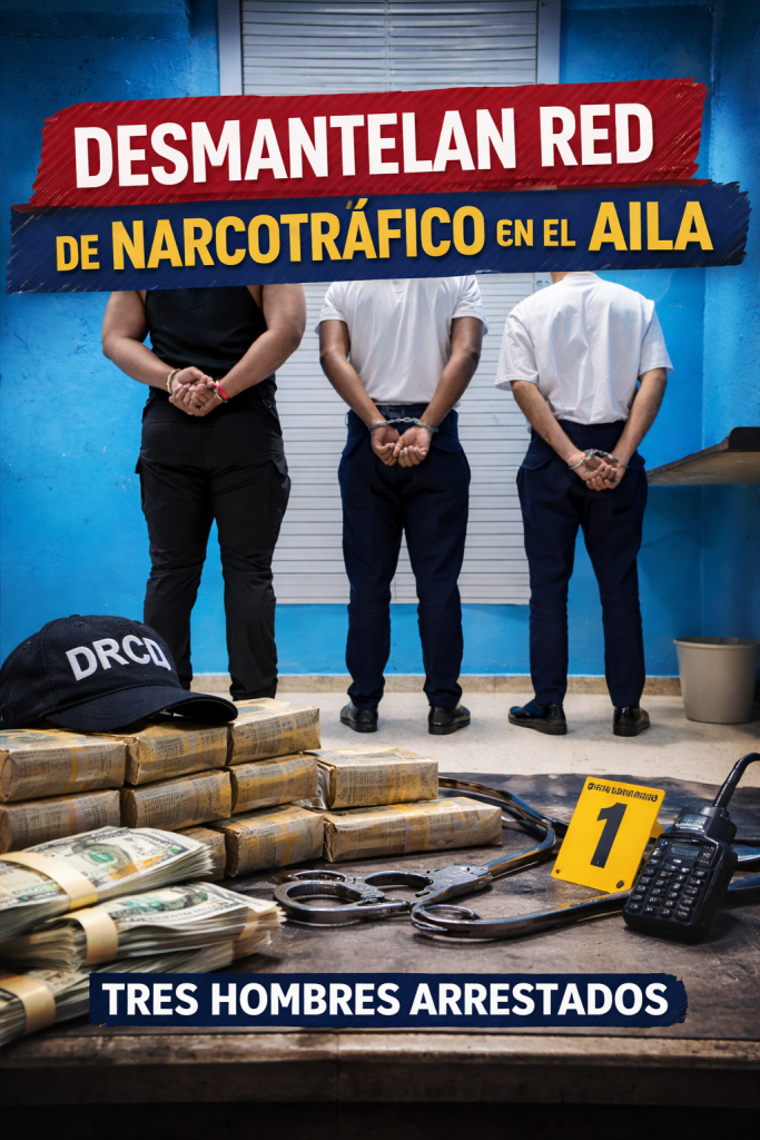 Desmantelan red de narcotráfico en el AILA; tres arrestados
