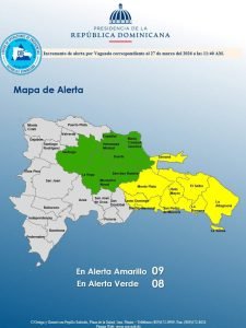 COE Emite Alerta Amarilla para Nueve Provincias y Mantiene Otras Ocho en Verde por Vaguada