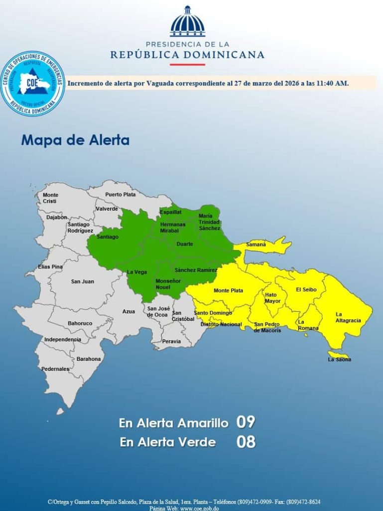 coe emite alerta amarilla para nueve provincias hay ocho en verde 63aa8cd5