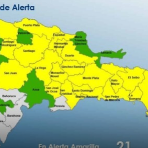 El COE Mantiene 21 Provincias en Alerta Amarilla y 7 en Alerta Verde por Lluvias y Riesgos de Inundaciones