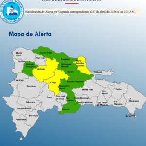 COE emite alertas en 12 provincias por lluvias, tormentas y ráfagas de viento