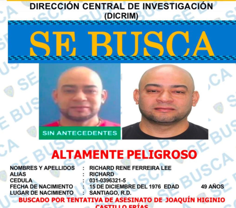 Policía activa búsqueda de cinco hombres requeridos por tentativa de homicidio en Santiago