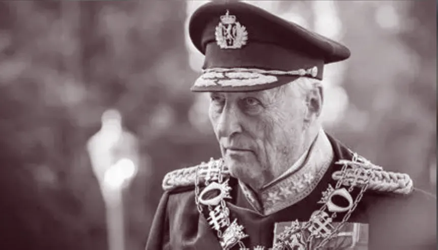 El rey Harald V de Noruega en una ceremonia oficial en el Palacio Real de Oslo