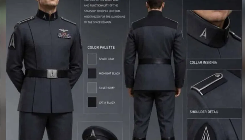 Concepto de uniforme para la Fuerza Espacial difundido por Donald Trump