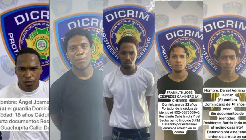 Agentes de la Policía Nacional de la Dirección Regional Sureste en San Pedro de Macorís.