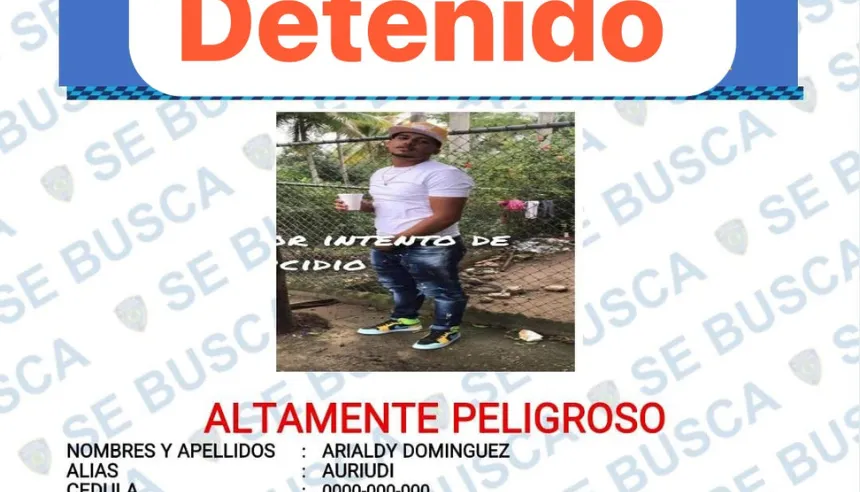 Detención de presunto involucrado en tentativa de homicidio por la Policía Nacional en Santiago.