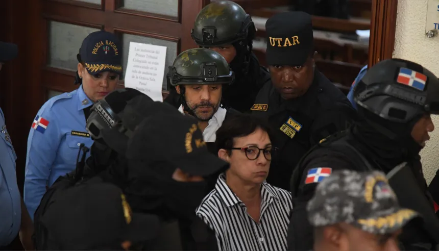 Vista del Palacio de Justicia del Distrito Nacional durante la audiencia del caso Jet Set.
