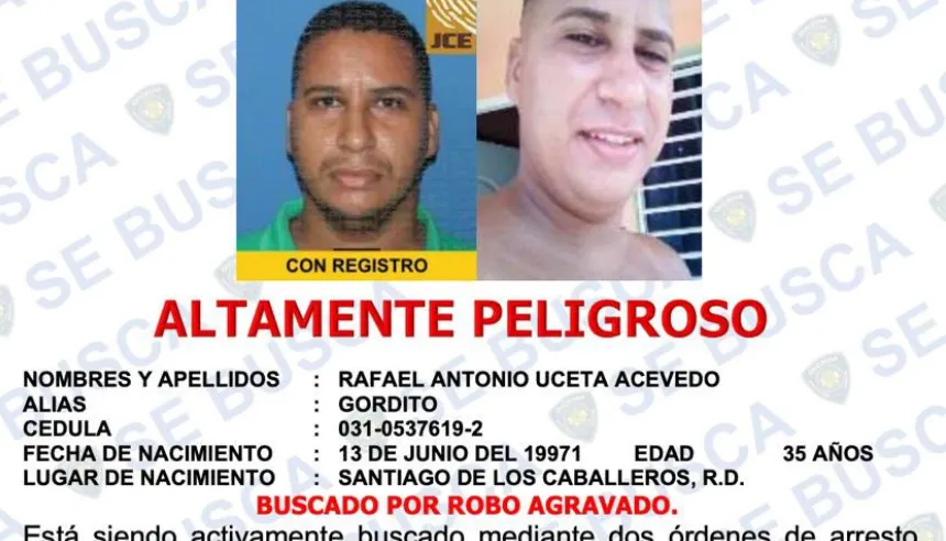 Ficha de búsqueda institucional de la Policía Nacional y la DICRIM en Santiago.